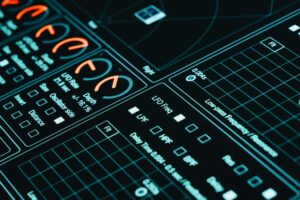 Business analytics dashboard displaying data charts and metrics on computer screen
