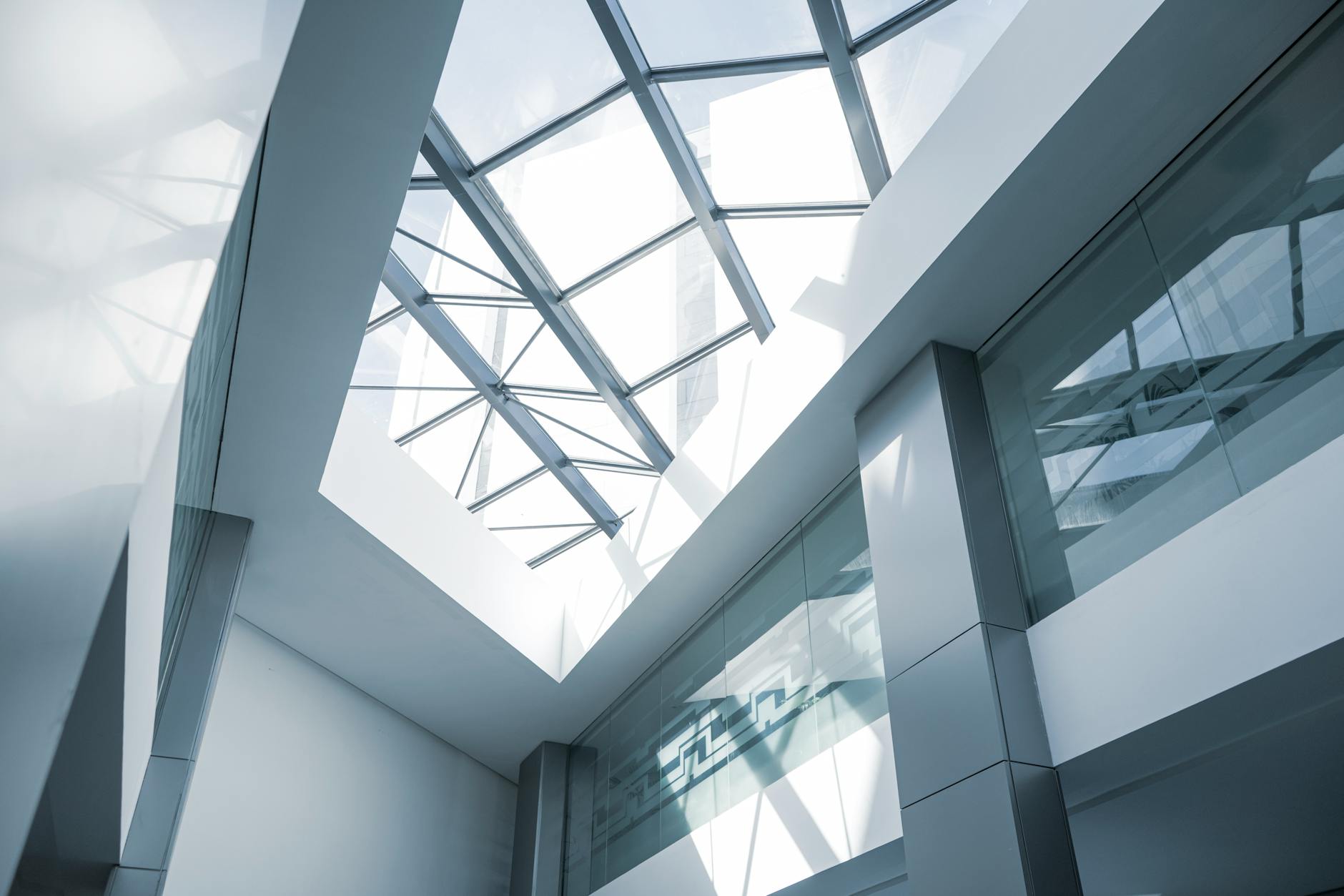 Modern bank interior with marble columns and professional atmosphere