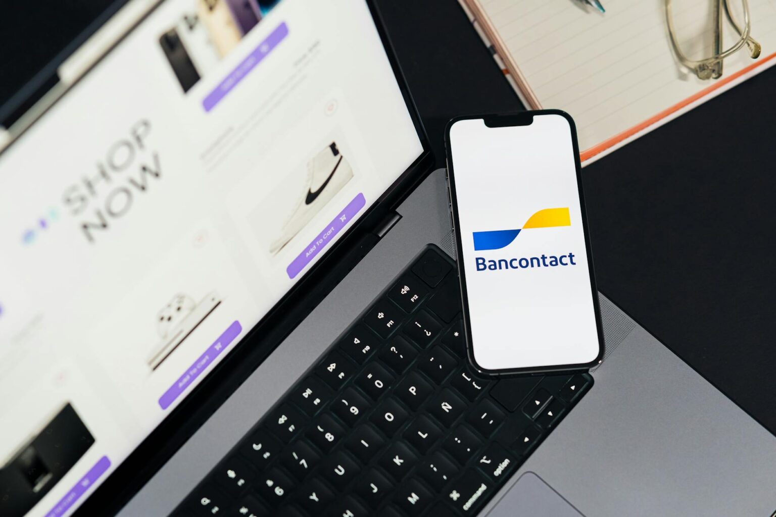 Business owner using mobile banking application on smartphone to manage finances