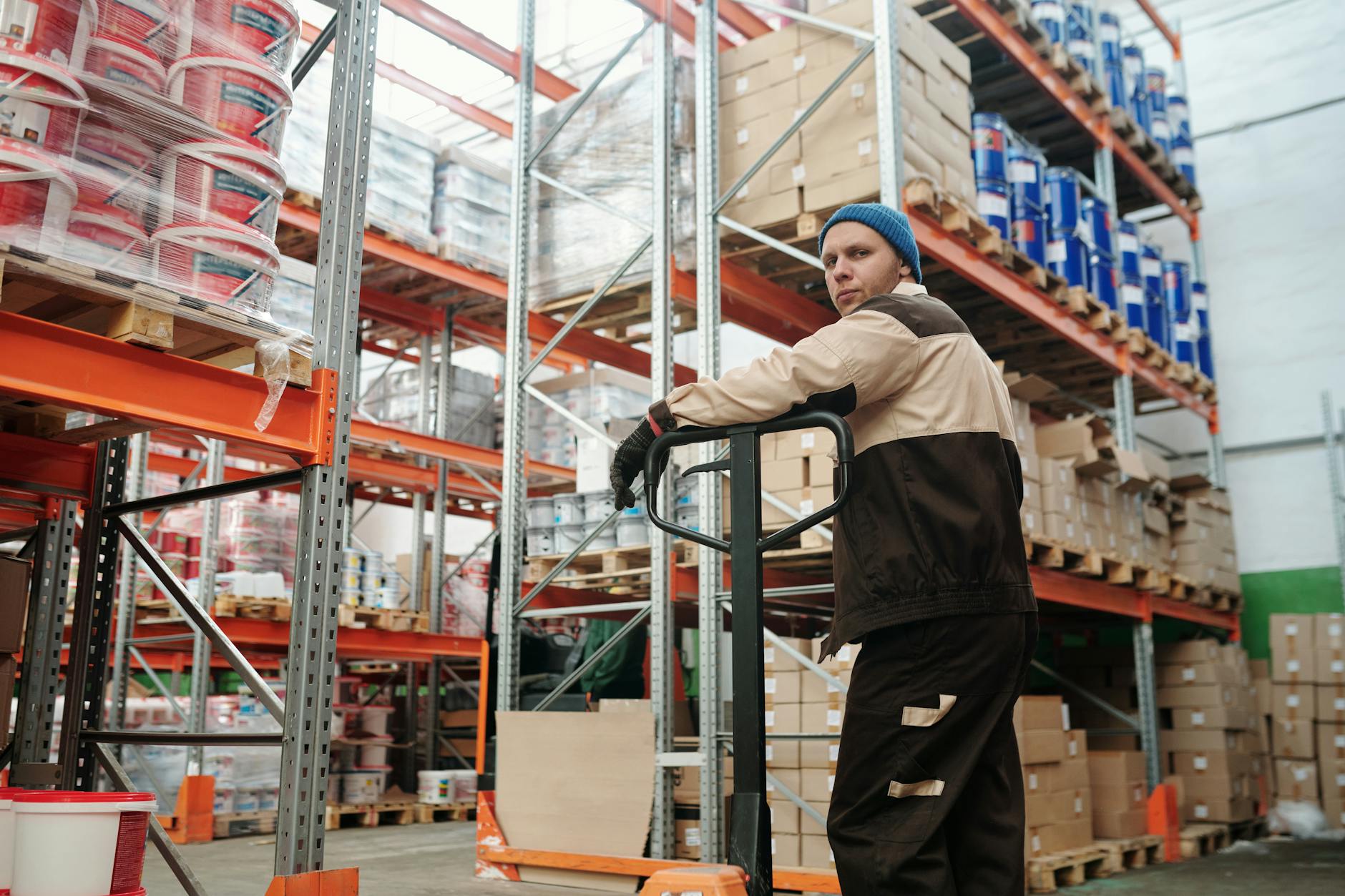 Large warehouse facility with loading docks and distribution infrastructure