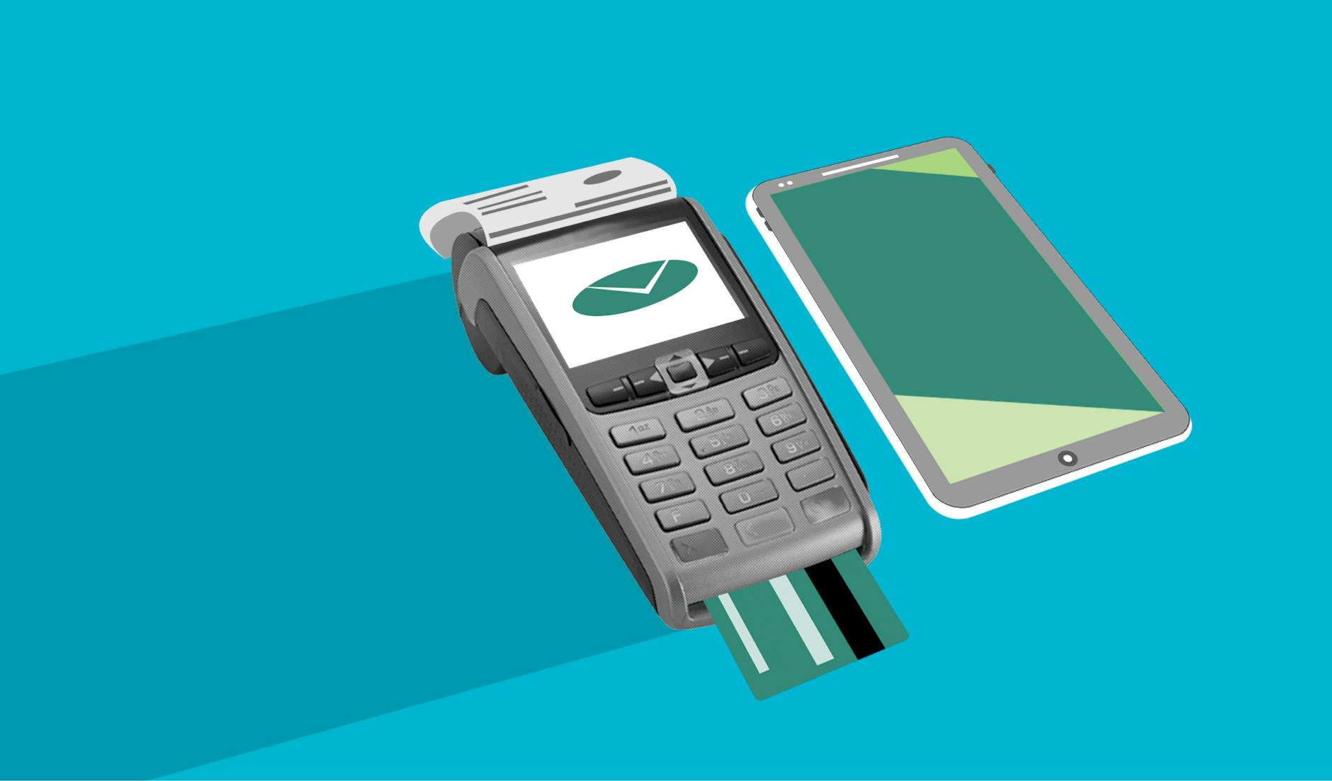 Hand using contactless payment method on mobile device for online transaction