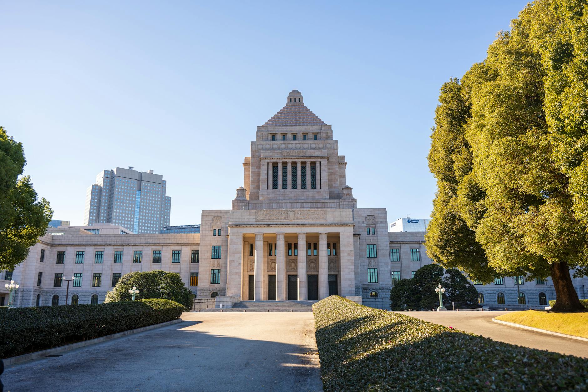 South Korean government building representing political proceedings