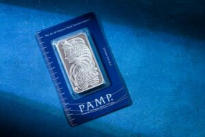 Silver bars stacked representing precious metal ETF investments
