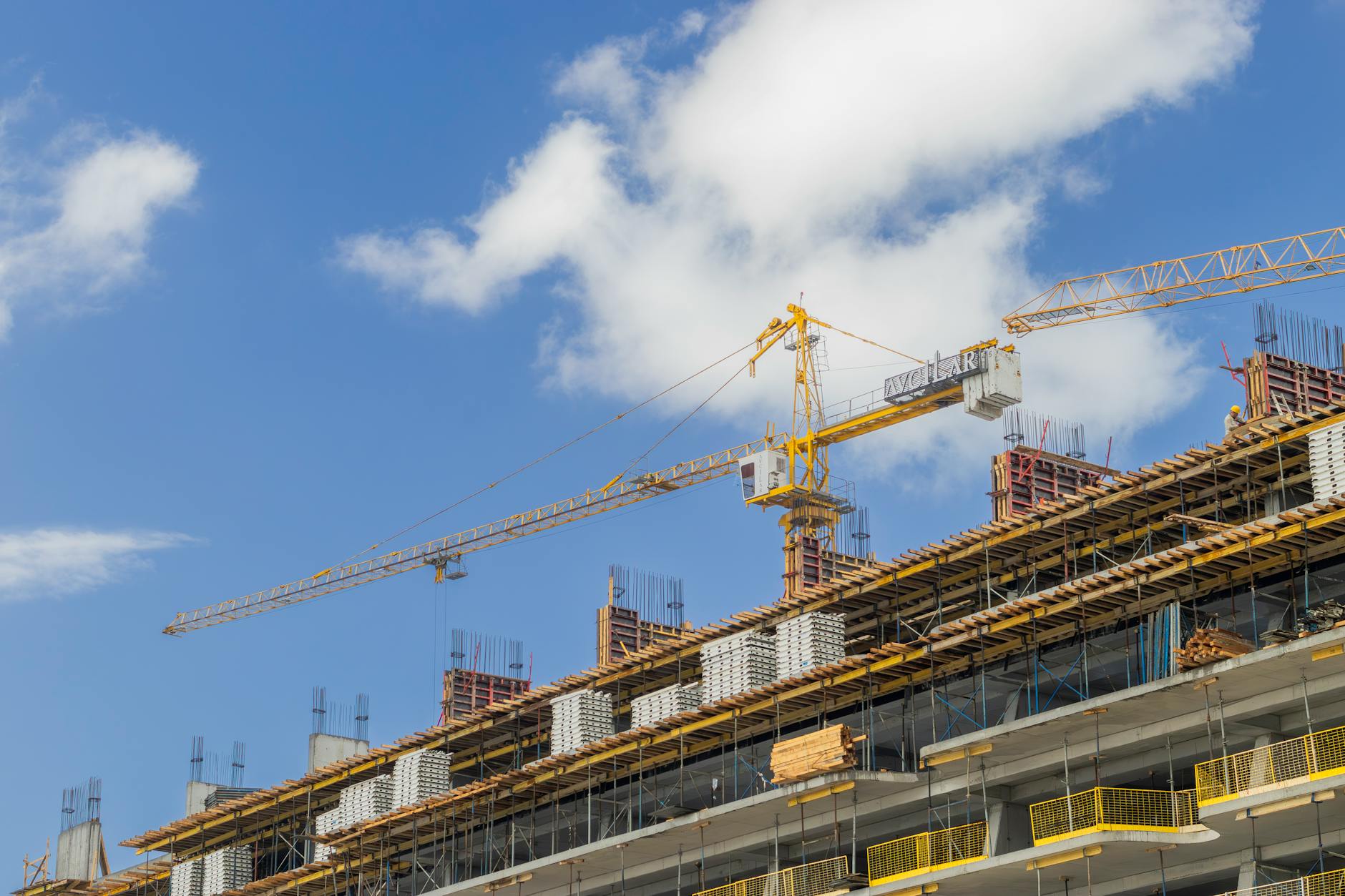 Construction site showing building materials and specialty work from TopBuild acquisition