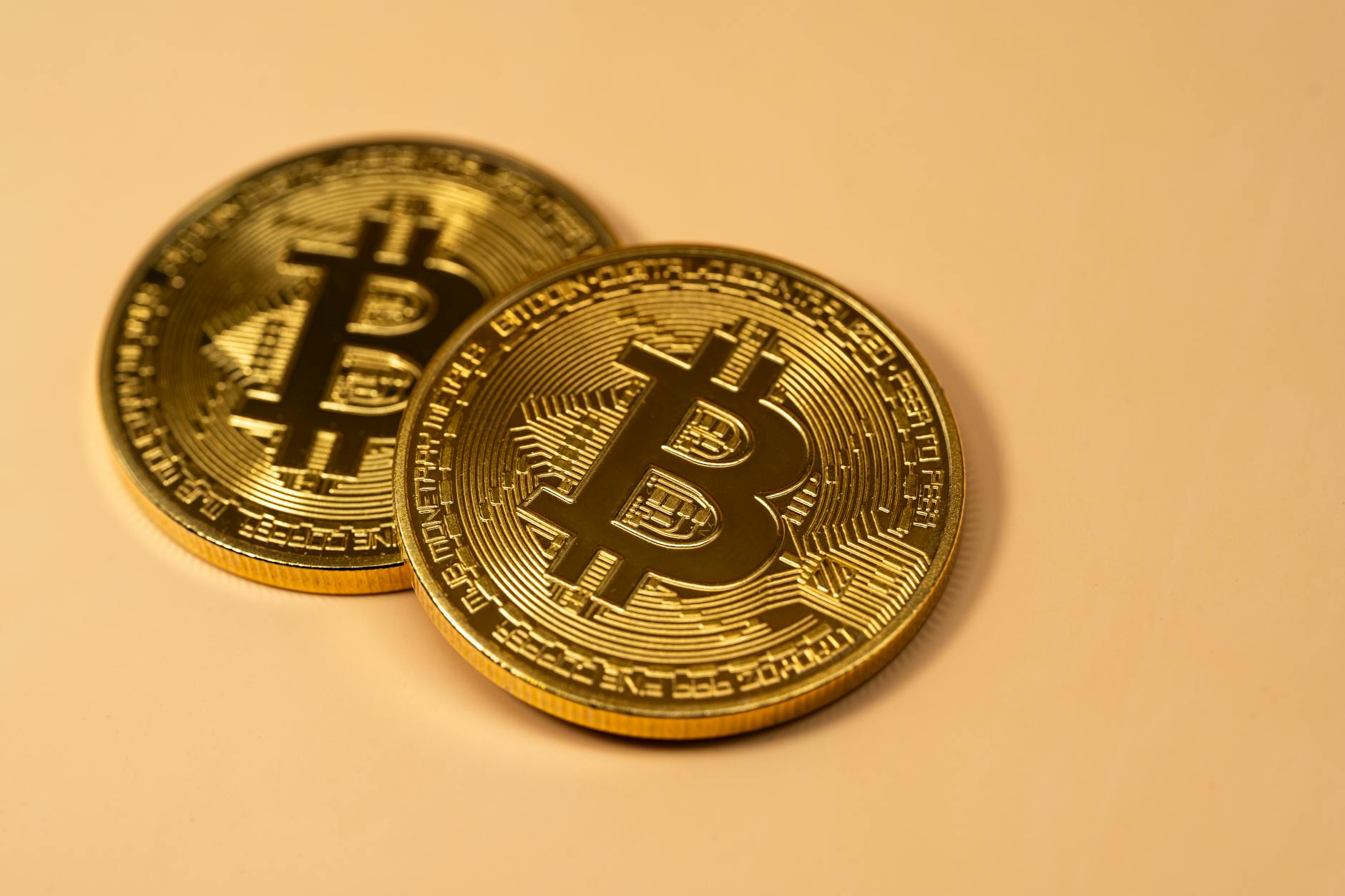 Bitcoin cryptocurrency coins and digital trading charts