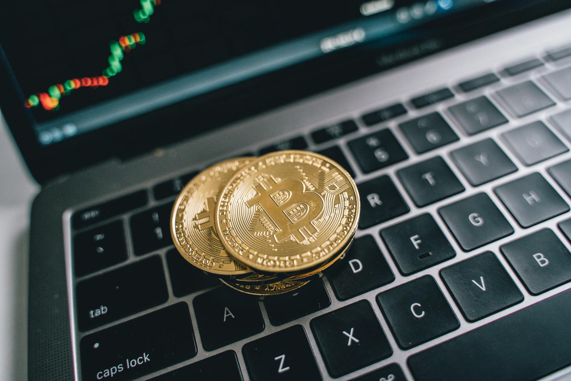 Computer screen showing cryptocurrency trading interface with charts