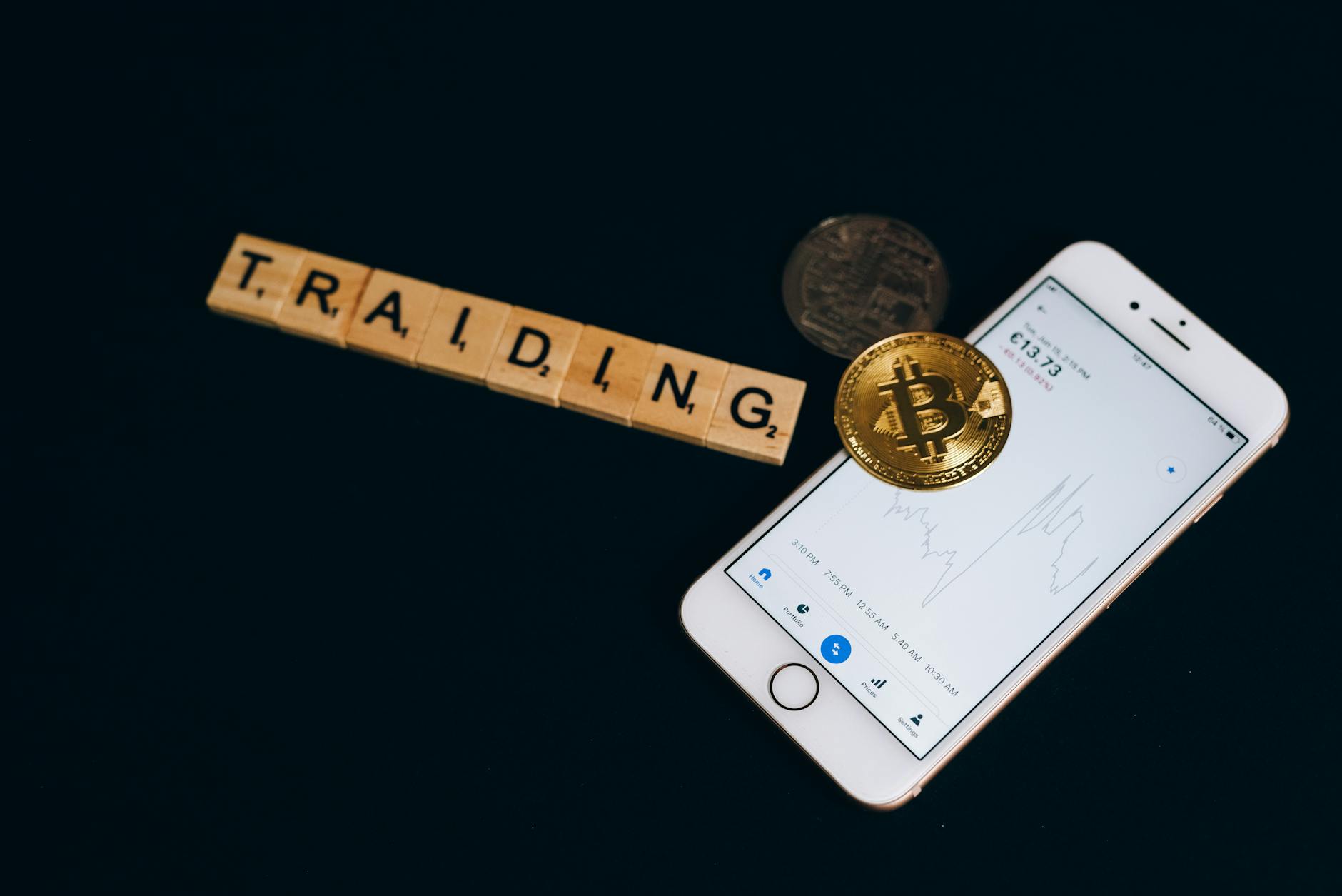 Digital trading interface displaying cryptocurrency price movements
