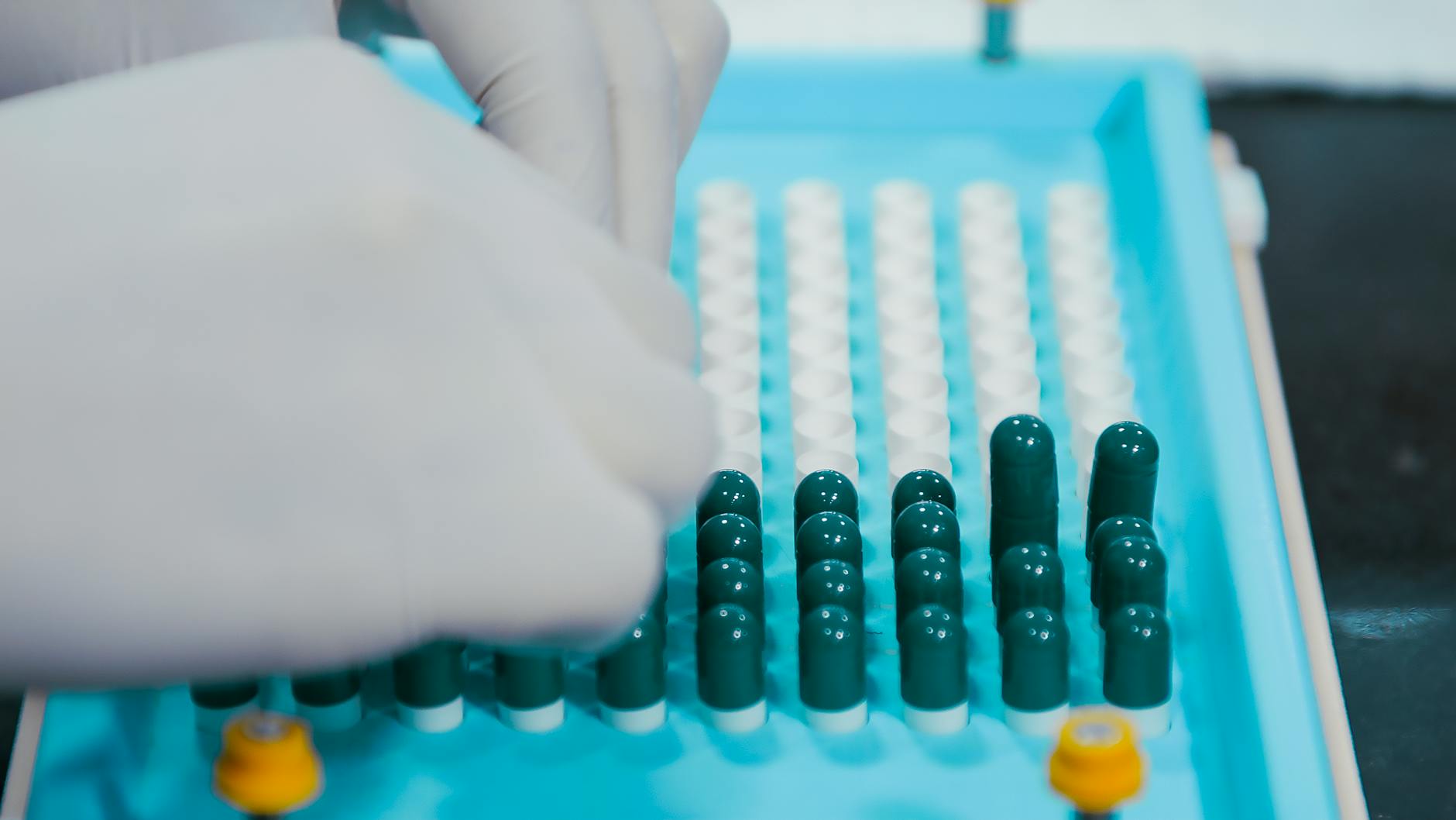 Modern pharmaceutical production facility with quality control equipment
