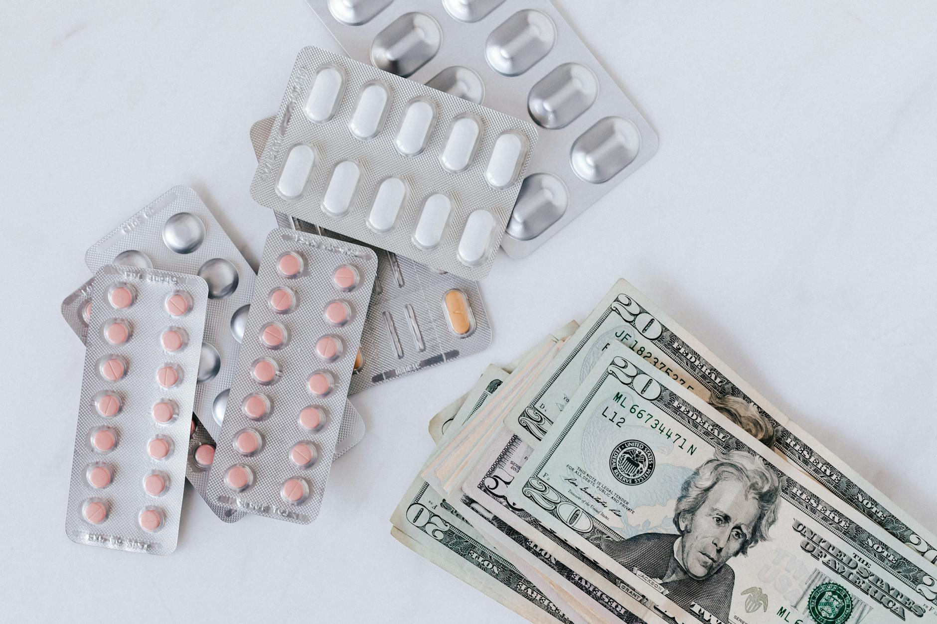 Healthcare financial documents and medical billing statements