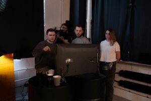 Film producers in meeting discussing project development