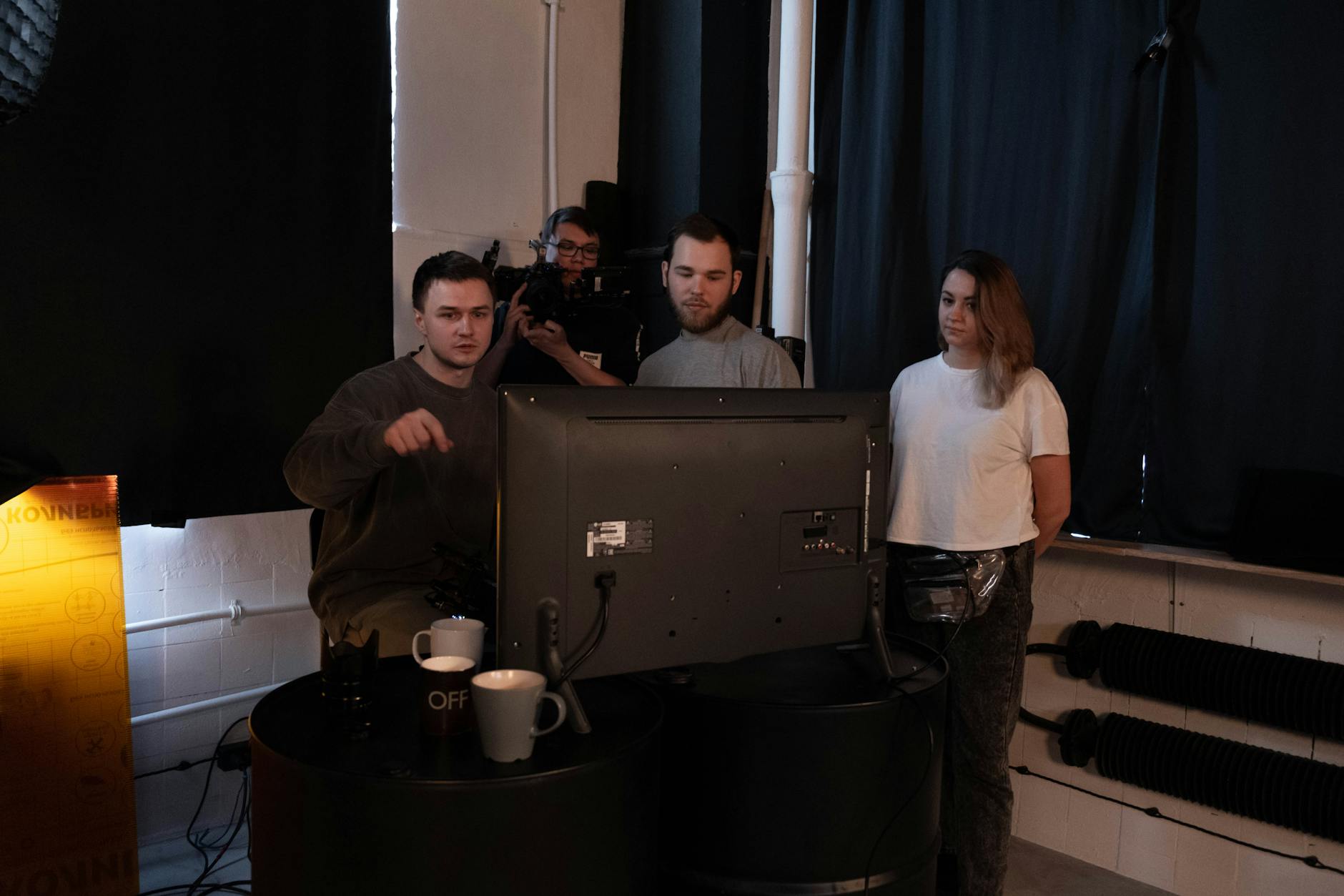 Film producers in meeting discussing project development