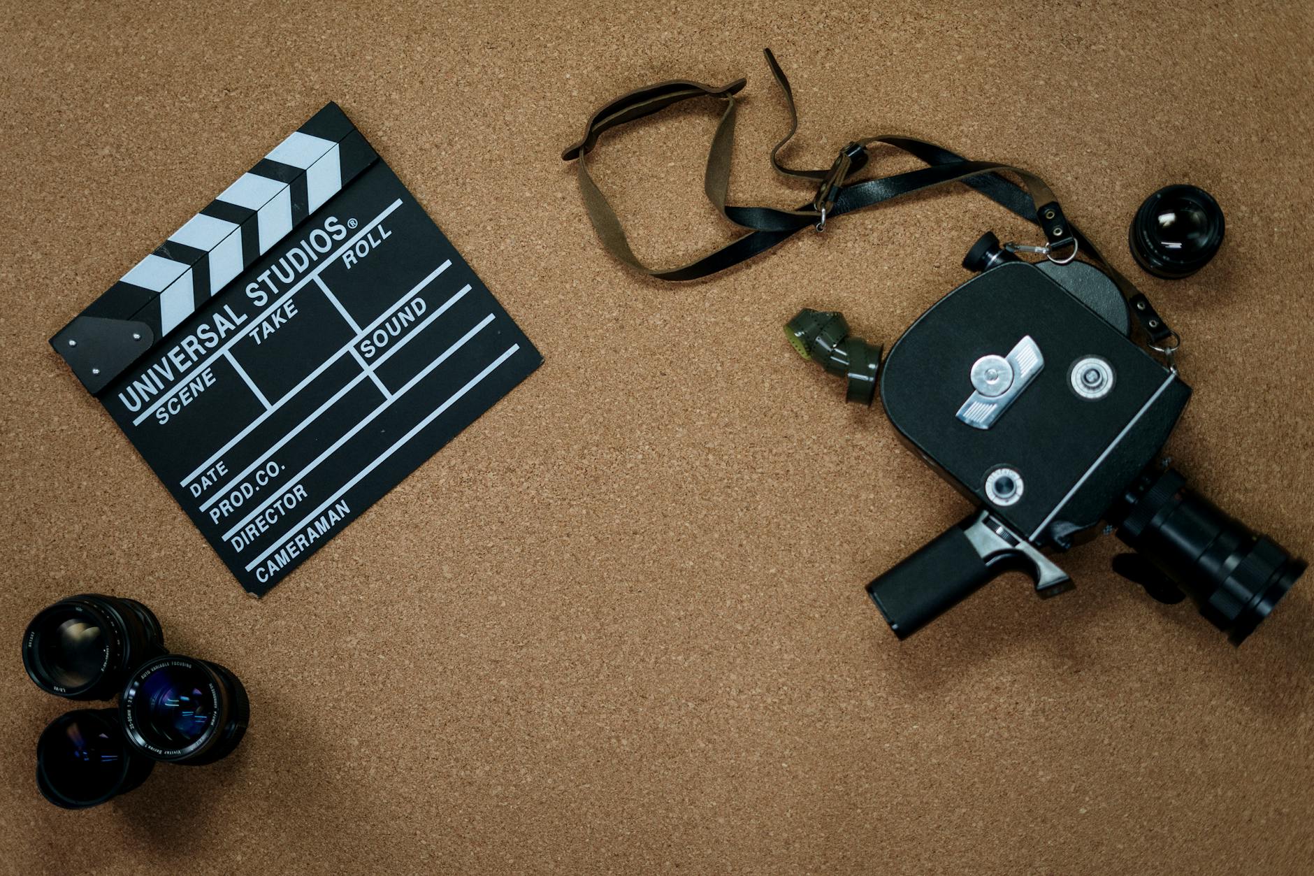 Professional film camera equipment on movie set