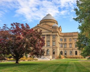 Exterior of a federal courthouse building representing federal law enforcement proceedings