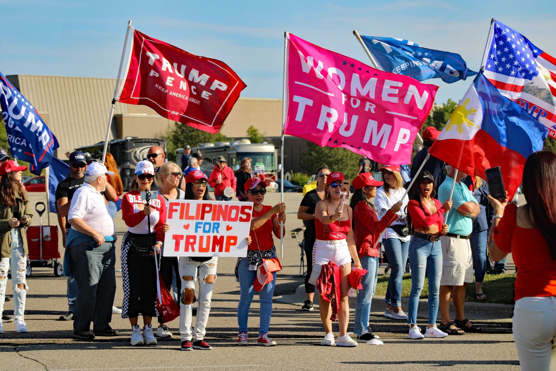 Supporters gathered at a political campaign event