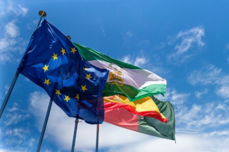 International flags representing diplomatic relations between major economies