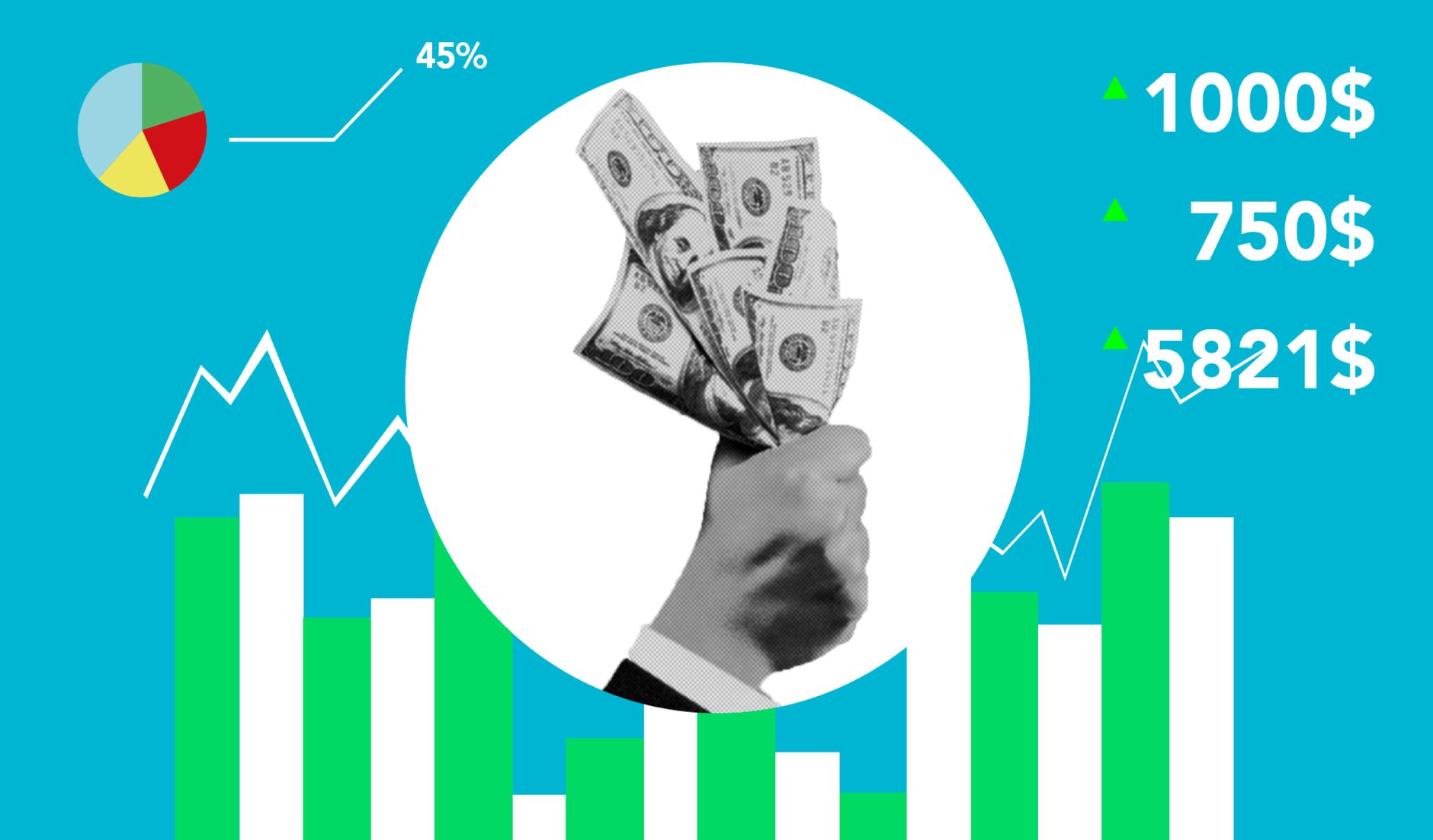 Business chart showing upward financial forecast and revenue growth trend
