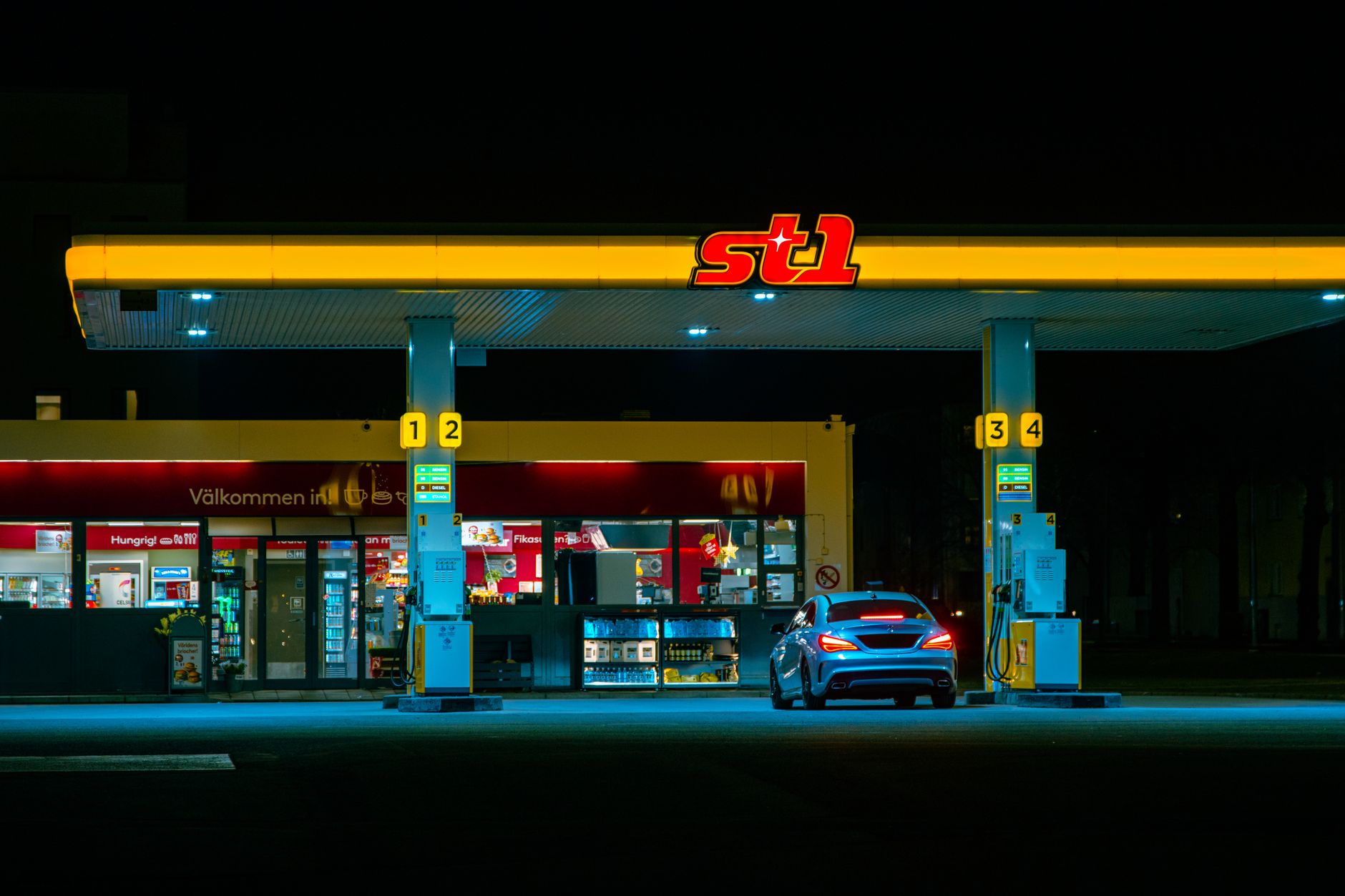 Commercial diesel fuel pump at a truck stop station